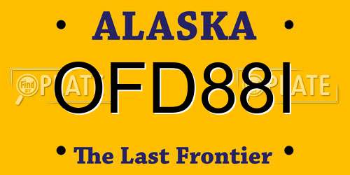 OFD88I Alaska License Plate