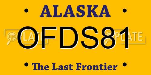 OFDS81 Alaska License Plate