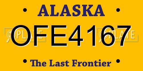 OFE4167 Alaska License Plate