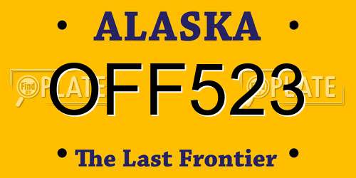 OFF523 Alaska License Plate
