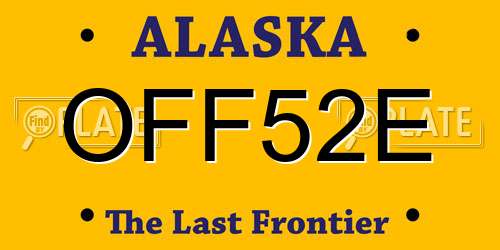 OFF52E Alaska License Plate