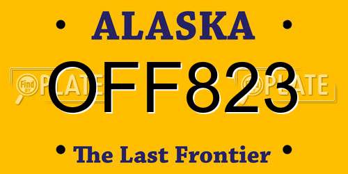 OFF823 Alaska License Plate
