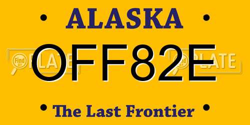 OFF82E Alaska License Plate