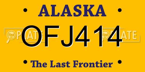OFJ414 Alaska License Plate