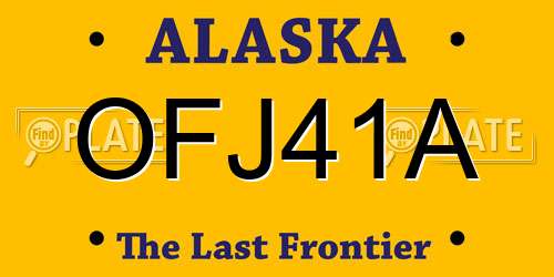 OFJ41A Alaska License Plate