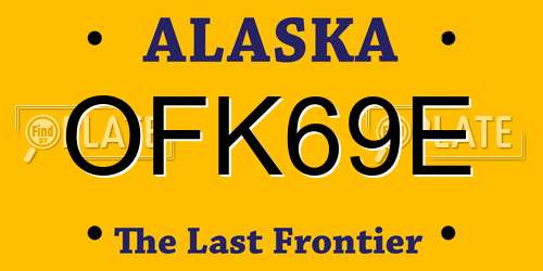 OFK69E Alaska License Plate