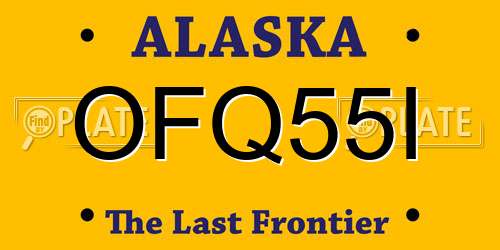 OFQ55I Alaska License Plate