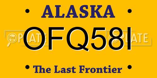 OFQ58I Alaska License Plate