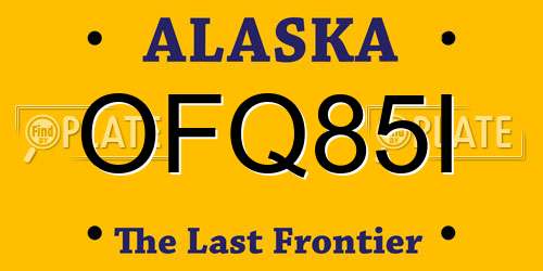 OFQ85I Alaska License Plate