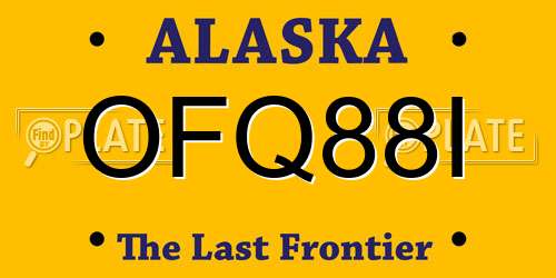OFQ88I Alaska License Plate