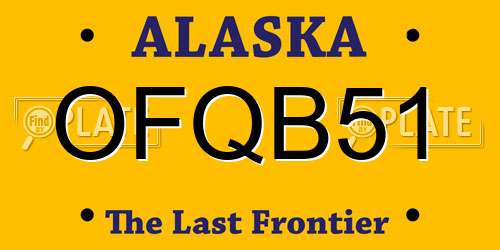 OFQB51 Alaska License Plate