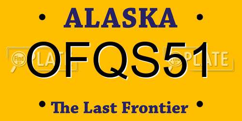 OFQS51 Alaska License Plate