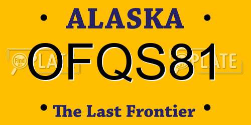 OFQS81 Alaska License Plate