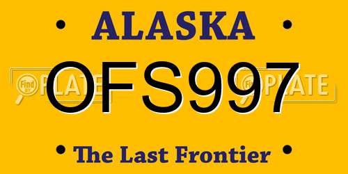 OFS997 Alaska License Plate