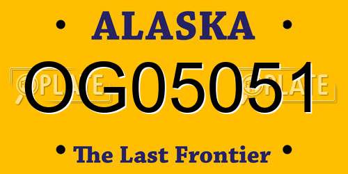 OG05051 Alaska License Plate
