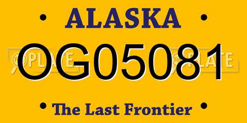 OG05081 Alaska License Plate