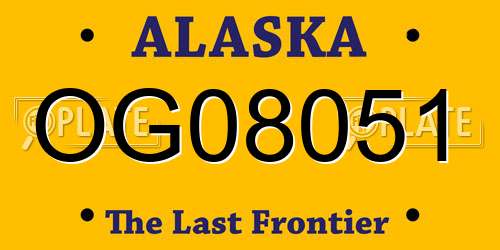 OG08051 Alaska License Plate