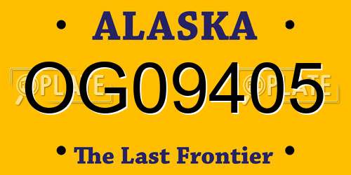 OG09405 Alaska License Plate