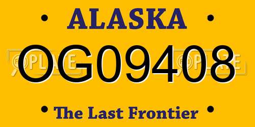 OG09408 Alaska License Plate