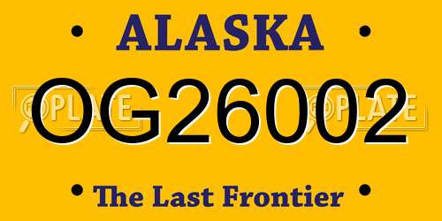 OG26002 Alaska License Plate