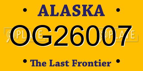 OG26007 Alaska License Plate