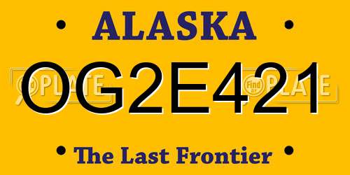 OG2E421 Alaska License Plate