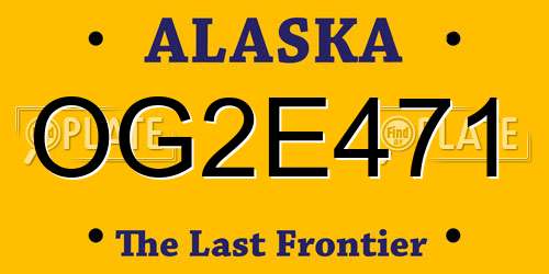 OG2E471 Alaska License Plate