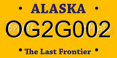 OG2G002 Alaska License Plate