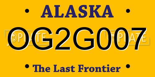 OG2G007 Alaska License Plate