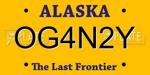 OG4N2Y Alaska License Plate
