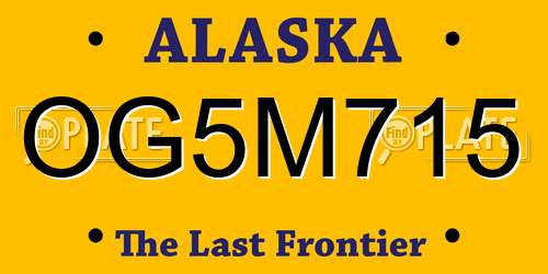 OG5M715 Alaska License Plate