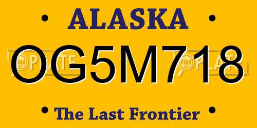 OG5M718 Alaska License Plate