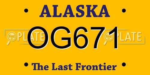 OG671 Alaska License Plate