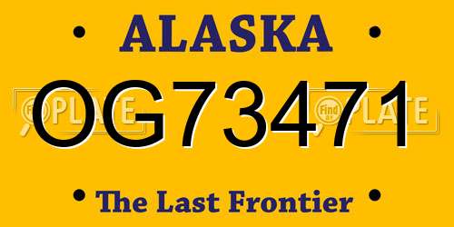 OG73471 Alaska License Plate
