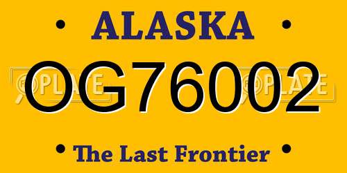 OG76002 Alaska License Plate