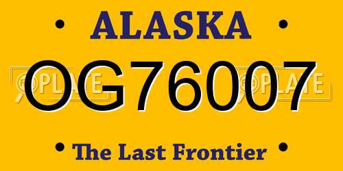 OG76007 Alaska License Plate