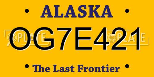 OG7E421 Alaska License Plate