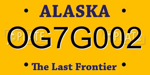 OG7G002 Alaska License Plate