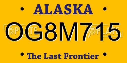 OG8M715 Alaska License Plate