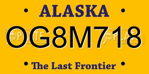 OG8M718 Alaska License Plate