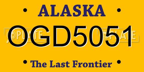 OGD5051 Alaska License Plate