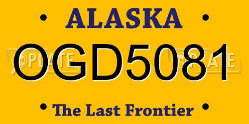 OGD5081 Alaska License Plate
