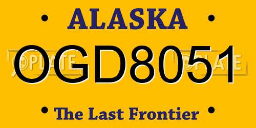 OGD8051 Alaska License Plate