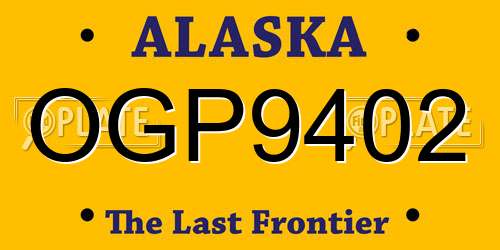 OGP9402 Alaska License Plate