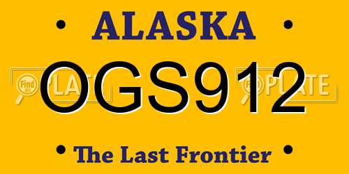 OGS912 Alaska License Plate