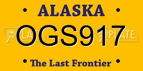 OGS917 Alaska License Plate