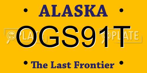 OGS91T Alaska License Plate