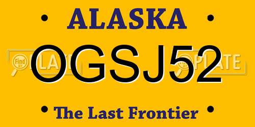 OGSJ52 Alaska License Plate