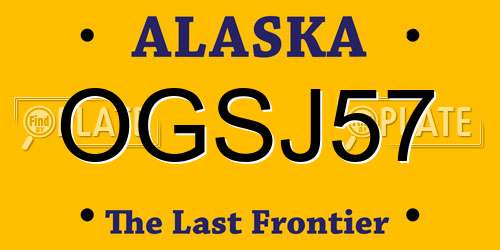 OGSJ57 Alaska License Plate