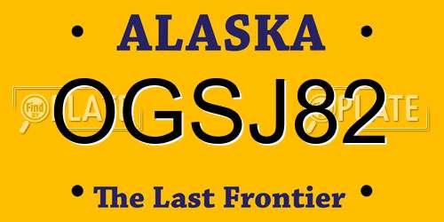 OGSJ82 Alaska License Plate